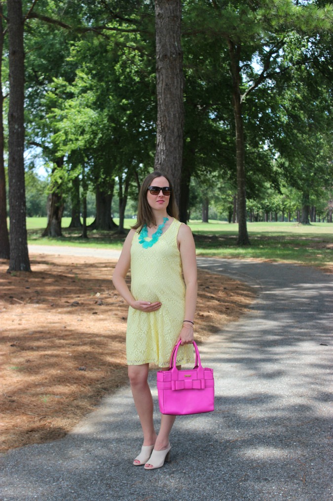 Yellow Lace Dress Pink Blush Maternity