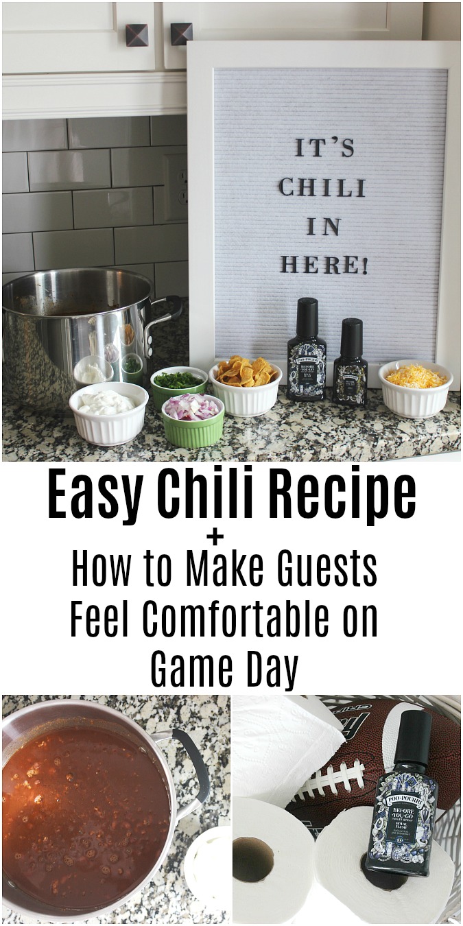 Chili Recipe + How to Make Guests Feel Comfortable on Game Day LoganCan.com