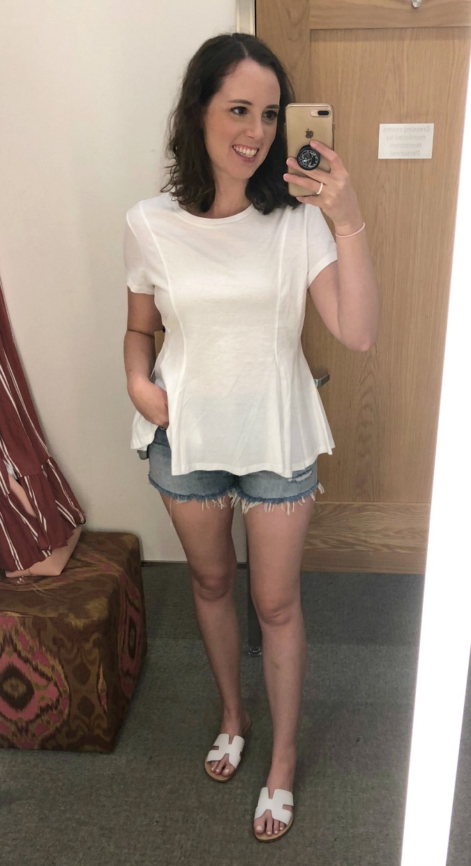 Nordstrom Dressing Room Try On Peplum Tee Levis 501 Shorts