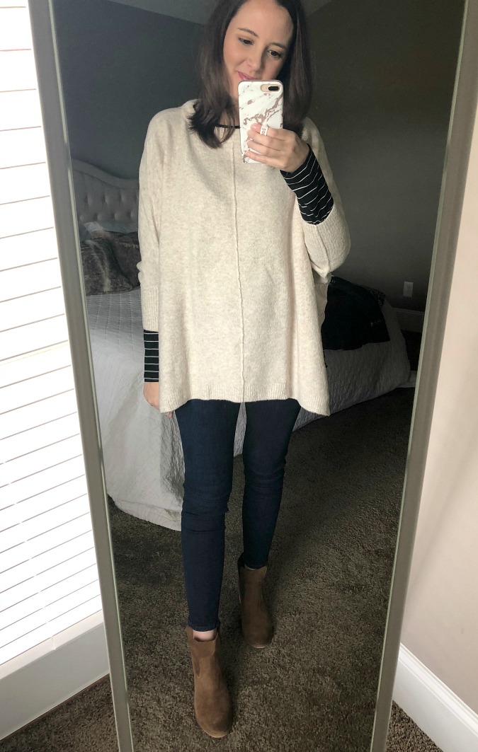 Try on Sessions Cream Poncho